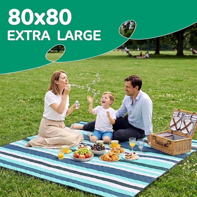 Waterproof Picnic Blanket Beach Outdoor Camping Mat Extra Large Foldable Cute Big Travel Essential Accessories Gift Park Patio Lawn Garden Grass Ground Play Music Festival Concert Must Have