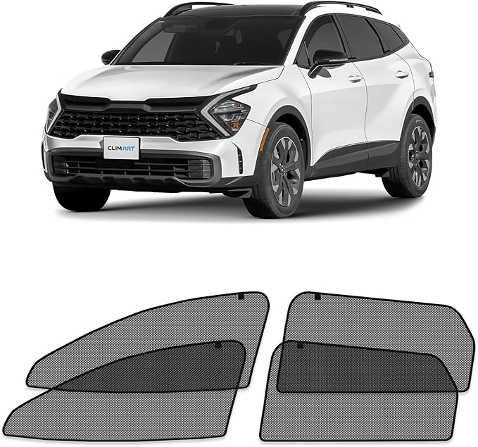 CLIM ART Magnetic Car Window Shades for Kia Sportage 2023-2026 – Custom-Fit Sun Blocker Curtains, Side Window Covers, Essential Car Accessories for Camping, Baby, and Privacy Protection - MS0264