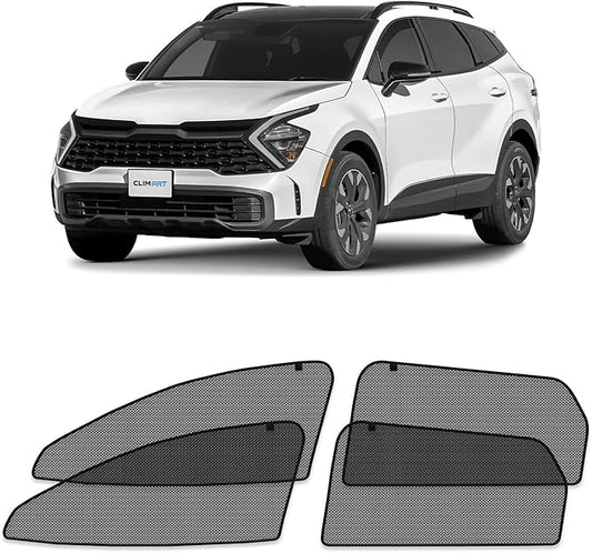 CLIM ART Magnetic Car Window Shades for Kia Sportage 2023-2026 – Custom-Fit Sun Blocker Curtains, Side Window Covers, Essential Car Accessories for Camping, Baby, and Privacy Protection - MS0264