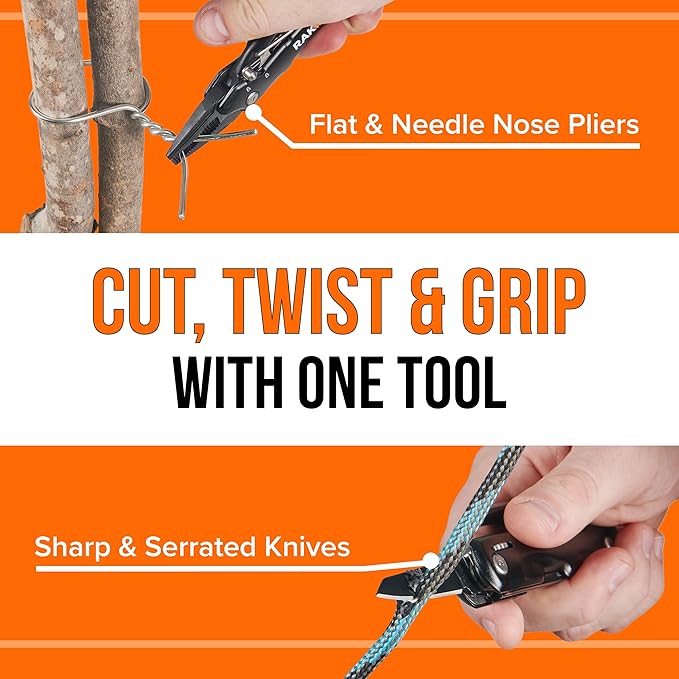 RAK Pro Tools Pliers Multitool - Cool Unique Gifts For Dads Who Have Everything - Compact DIY Survival Multi Tool Gift for Men, Husband, Handyman - Backpacking & Camping Accessories (Pack of 2)