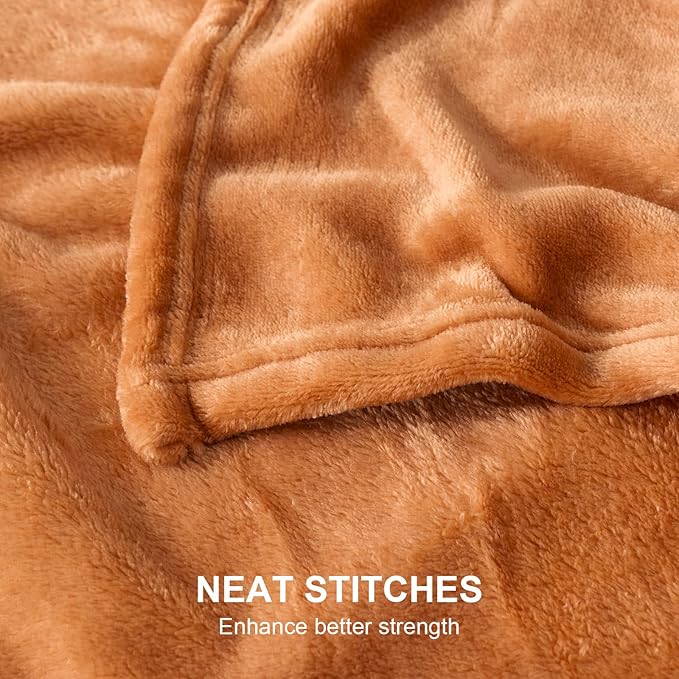 Hansleep Fleece Pumpkin Orange Twin Blanket, Super Soft Flannel Fuzzy Plush Cozy Blanket for All Seasons, Pumpkin Orange, Twin 60x80 Inches