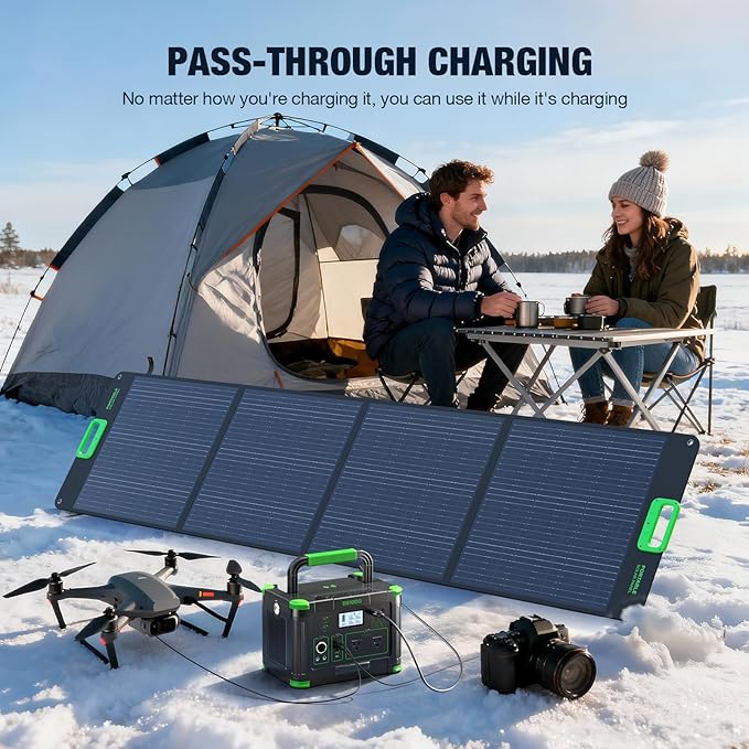 1000W Portable Power Station, 999Wh Solar Generator Backup Battery with Pure Sine Wave, Solar/AC/Car Chargable for Camping, RV, Home Emergency & Outdoor Adventures