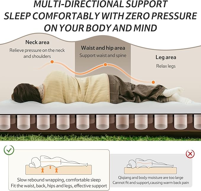 Naturehike Compact King Size Air Mattress with Built-in USB Rechargeable Pump, 992 lbs Max Support Inflatable Mattresses, Blow up Mattress Air Bed for Home, Camping, Guests, Travel