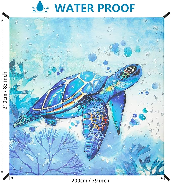 HIHOHO Beach Blanket Waterproof Sandproof Extra Large Beach Mat 79" X 83"/120"x108"for 1-8 Adults Quick Drying Durable Outdoor Picnic Mat for Beach Travel Camping Hiking