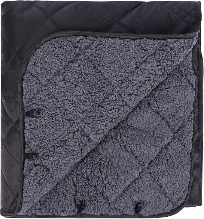 REDCAMP Large Camping Blanket with Sherpa Lining, Cold Weather Warm Outdoor Blanket Windproof for Camping Stadium, Machine Washable 59"x 79"