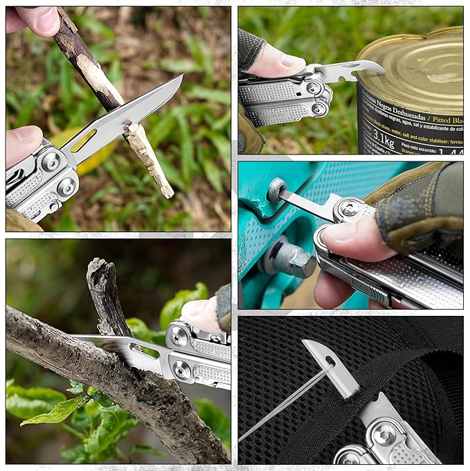 BIBURY Multitool Pliers Pro BI2049, 3Cr13 Multi Tool with Large Saw Blade, YG10 Tungsten Wire Cutters, EDC Multi Tool w/Scissors and Screwdirver Set for Outdoor Hunting Survival Camping, Gift for Men