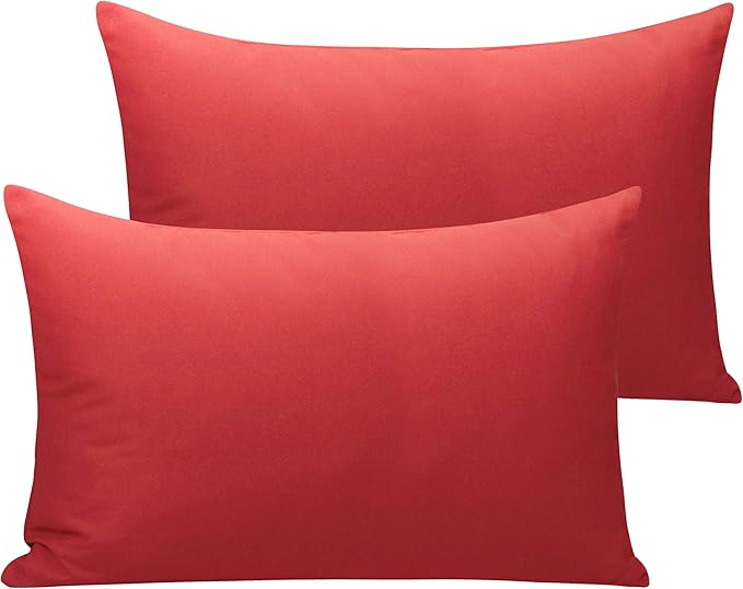 NTBAY Microfiber Toddler Pillowcases with Envelope Closure, 2 Pack 100% Brushed Microfiber Super Soft Travel Kids Nursery Pillow Cases, 14"x20" Fits Pillows Sized 12"x16" 13"x18" 14"x19", Wine Red