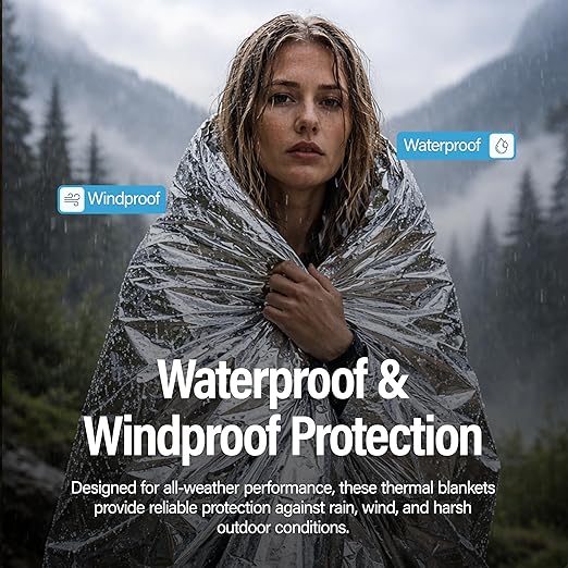 Primacare CB-6841 Emergency Foil Mylar Thermal Blanket, 84" Length x 52" Width
