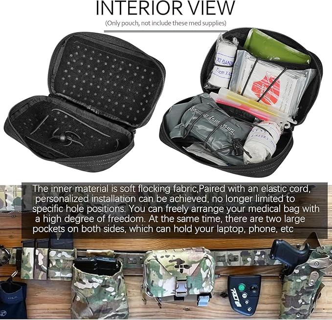 Ifak Pouch-Rapid Deployment Tactical MOLLE Trauma Kit Pouches, Quick Release Tear-Off Medical First Aid Kit Organiser with Red Immediate Identify for Emergency Surviva.