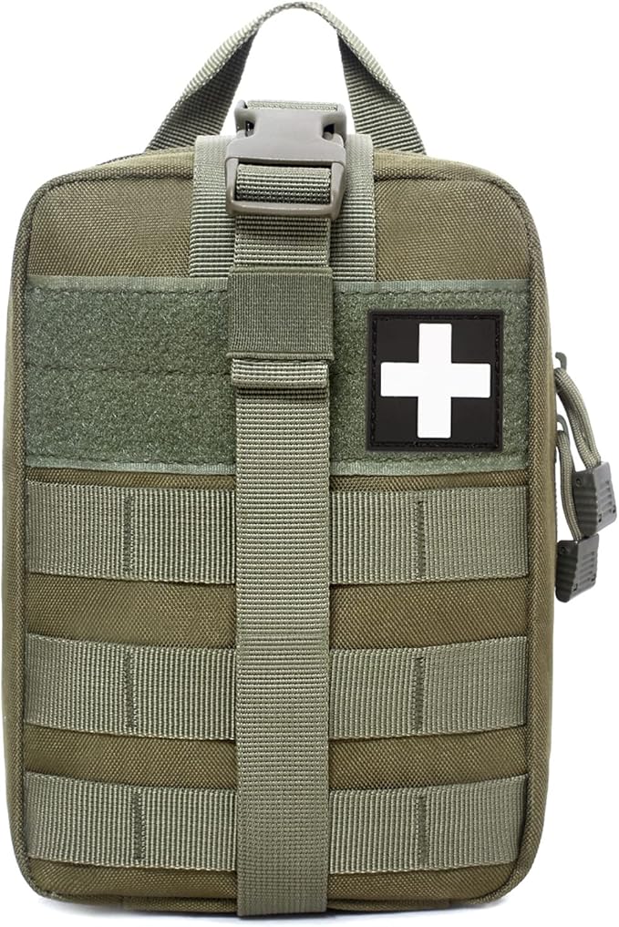 Molle Pouch, Sturdy 600D Nylon Tactical Medical Pouch,Rip-Away EMT First Aid Pouch (Bag Only)