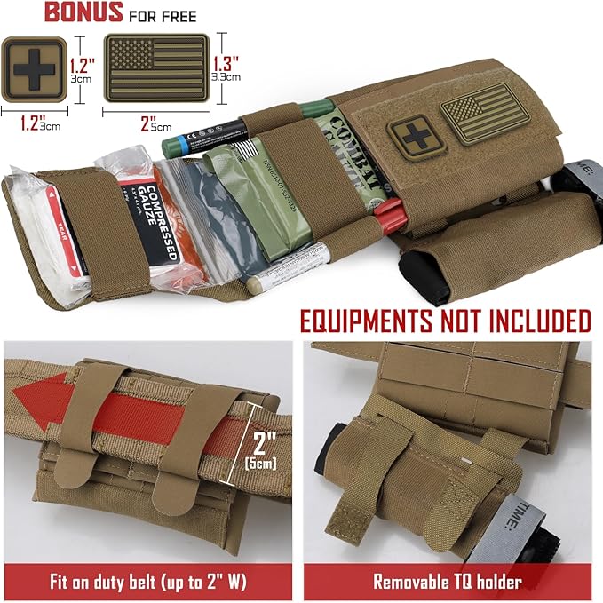 LIVANS Molle IFAK Micro Trauma Pouch, Tactical First Aid Belt IFAK Bag Medical EMT Emergency Survival Med Pouch Small EDC Portable Pack with Tourniquet Hammock for Duty Belt Vest Hunting
