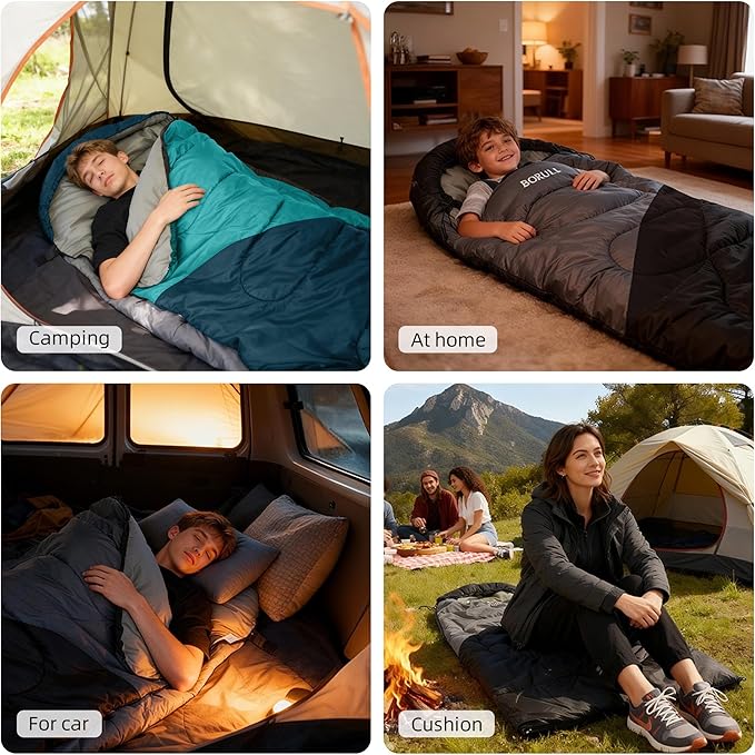 Sleeping Bags for Adults Cold Warm Weather,Backpacking Compact Lightweight Camping Sleeping Bag with Compression Sack for Kids,Camping Essentials Gear for Hiking,Travel,Climb,Outdoor, Indoor