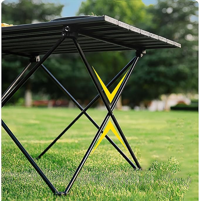 YIKANGHENG Folding Camping Table, 16 Inch x 13.8 Inch x 11.4 Inch Black Carbon Steel Foldable Table with Storage Bag for Home and Outdoors (S)
