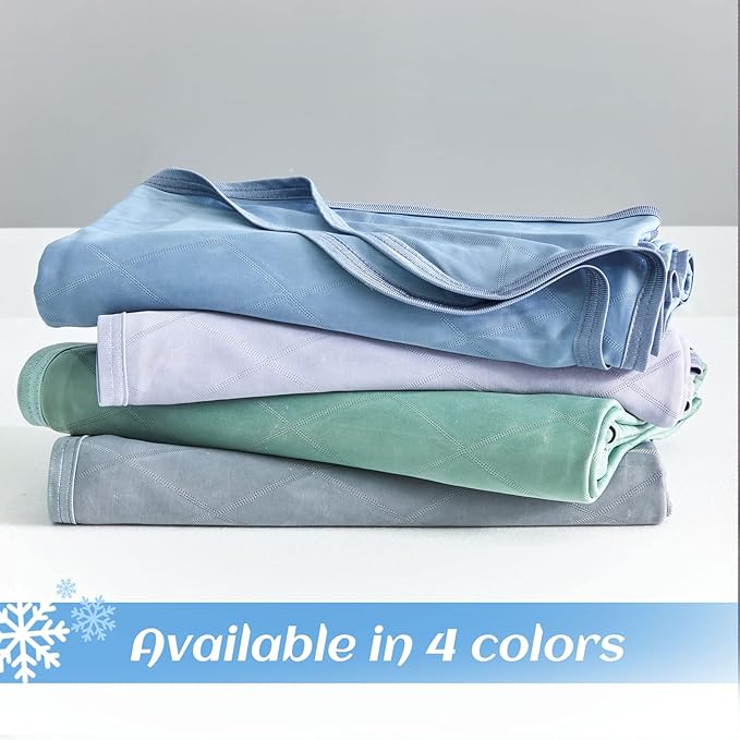 Ailemei Direct 【Upgraded Fabric Cooling Blanket for Hot Sleepers, King Size Lightweight Breathable Summer Bed Blankets, Q-Max >0.5 Jade Fiber,Keep Body Cool Hot Flashes Night Sweats,108"x90"