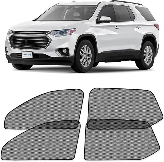 CLIM ART Magnetic Car Window Shades for Chevy Traverse 2018-2023 – Custom-Fit Sun Blocker Curtains, Side Window Covers, Essential Car Accessories for Camping, Baby, and Privacy Protection - MS0166