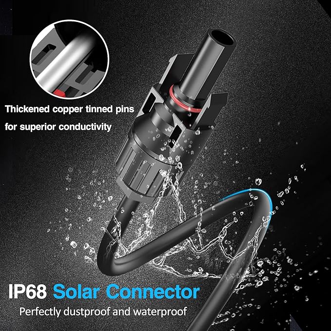 Solar Panel to XT60 Charging Cable(12AWG 1ft), Gonifeto Solar to XT60 Extension Wire for Ecoflow Generator, Solar Connector to Injection Molding XT60 Charging Cord for Portable Power Station