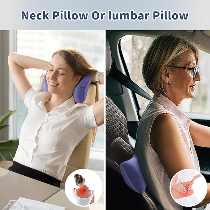Pro Goleem Small Pillow 11"x7"x2.5" for Camping and Traveling with Name Tag Mini Tiny Pillow for Toddler Sleeping and Chair Car Air Nap Neck Lumbar Knee Rest Pillows, Lavender