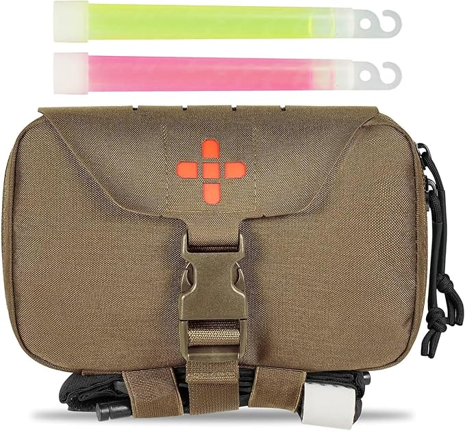 Ifak Pouch-Rapid Deployment Tactical MOLLE Trauma Kit Pouches, Quick Release Tear-Off Medical First Aid Kit Organiser with Red Immediate Identify for Emergency Surviva.