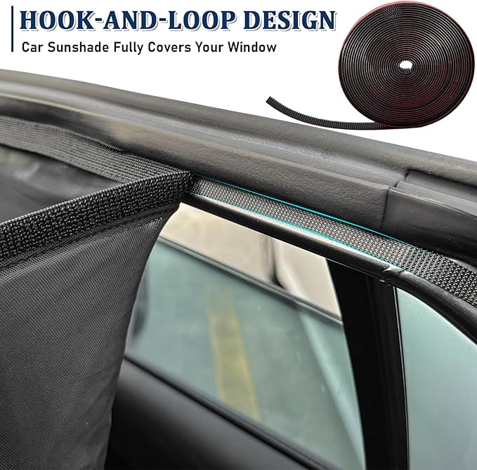 Car Window Shades,Car Window Screens for Camping,Car Window Cover for Baby,Universal Stretchable & Breathable Mesh Shades,Block Sun Rays,Fit Most Truck,SUV and Minivan(Front 2 Pack)