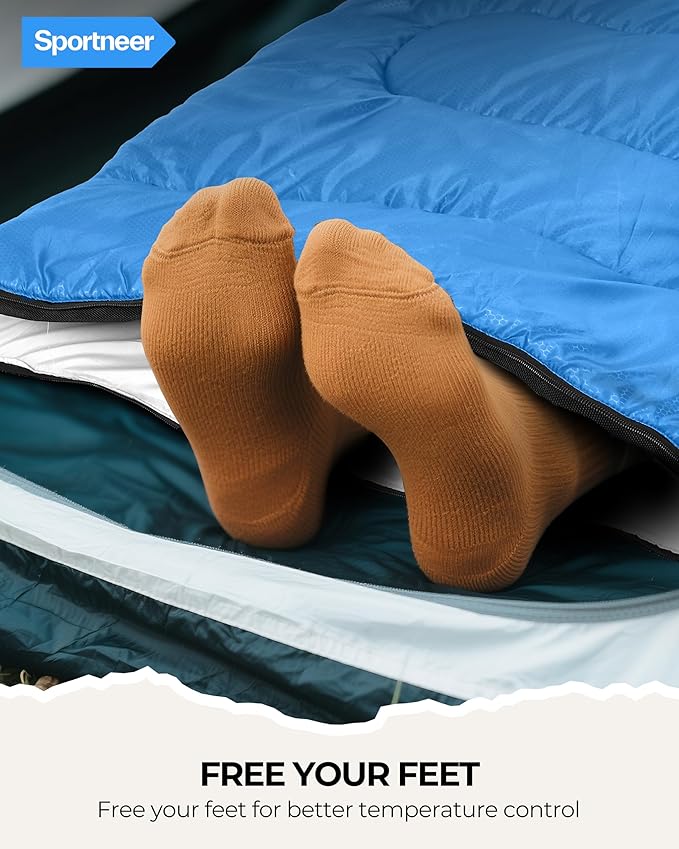 Sportneer Sleeping Bag for Adults & Kids, Cold Weather & Warm Waterproof Camping Sleeping Bag, Compact Portable for Camping Hiking & Travel