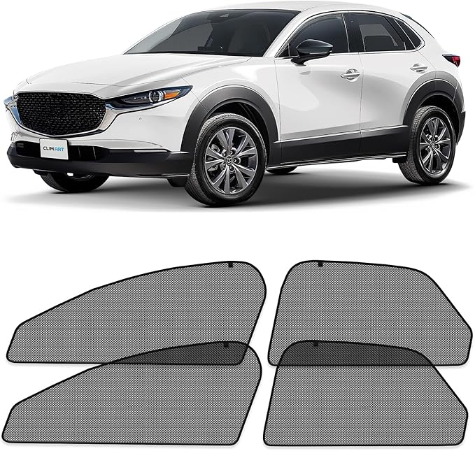 CLIM ART Magnetic Car Window Shades for Mazda CX-30 2020-2026 – Custom-Fit Sun Blocker Curtains, Side Window Covers, Essential Car Accessories for Camping, Baby, and Privacy Protection - MS0172