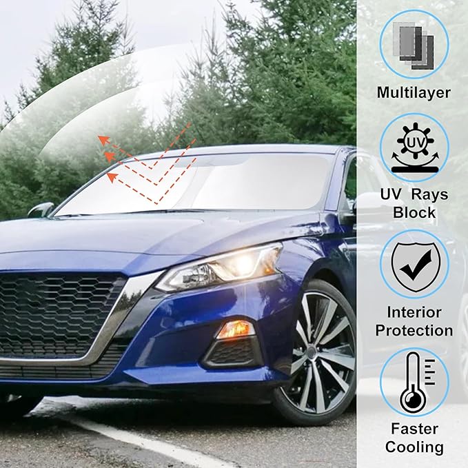 Windshield Sun Shade Custom Fit 2019 2020 2021 2022 2023 2024 2025 2026 Ni-ssan Altima Accessories Front Window Sunshade Protect Car from Sun Rays