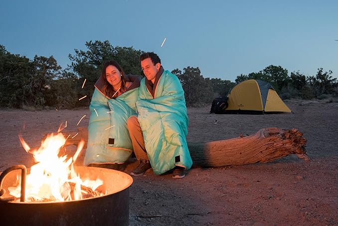 Teton Mammoth Queen Size Double Sleeping Bag- A Warm Bag The Whole Family can Enjoy – Great for Camping, Hunting and Base Camp. Compression Sack Included, 40F Teal