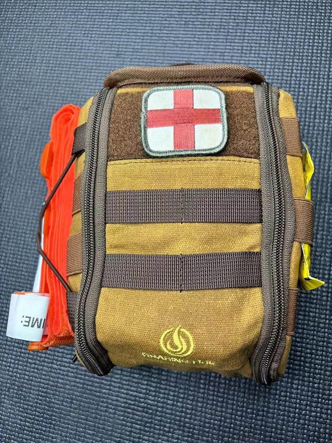 Roaring Fire Dispatch First Aid Kit Pouch, Tactical Molle Utility Pouch for Outdoor Activities and Emergency Uses, EDC Pouches Outdoor Survival Kit