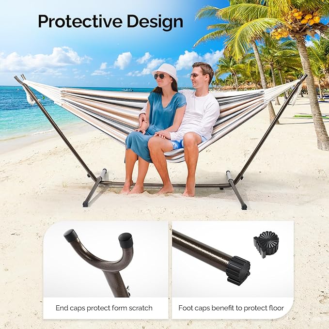 ONCLOUD 9 FT Hammock Stand Only, Heavy Duty Adjustable Indoor Outdoor Space Saving Steel Stand with Carrying Case, Universal Hammock Stand with 450 Pounds Capacity for Garden (Antique Bronze Finish)