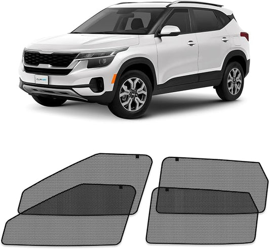 CLIM ART Magnetic Car Window Shades for Kia Seltos 2021-2026 – Custom-Fit Sun Blocker Curtains, Side Window Covers, Essential Car Accessories for Camping, Baby, and Privacy Protection - MS0261