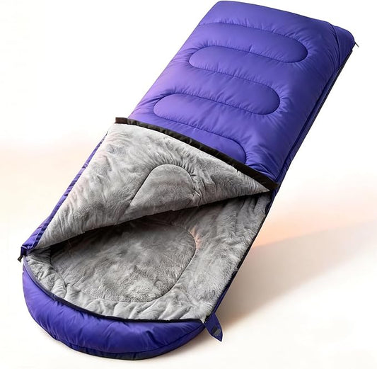 FARLAND Sleeping Bag for Adults, Cold Weather & Warm Plush Fleece-Lined Interior - Portable Waterproof Windproof with Compression Sack for Camping Hiking Traveling Indoor & Outdoor