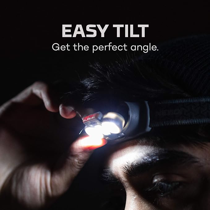 NEBO Einstein Powerful 500 Lumen Headlamp, Compact Low-Profile Headlamp with 5 Light Modes