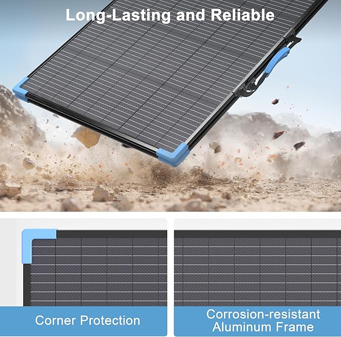 220W Bifacial Portable Solar Panel for Power Station, 23.5% High Efficiency ETFE Foldable Solar Charger for Camping Essentials,IP68 Waterproof 2 Reinforced Kickstands for RV Off-Grid Blackouts