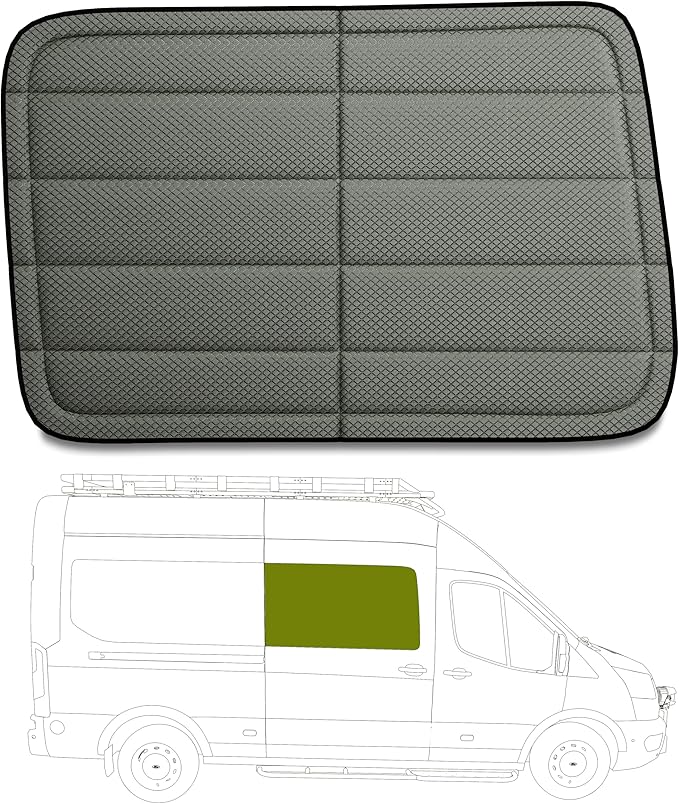 Sliding Door Window Cover for Ford Transit Medium/High Roof, 2015-2026, Magnetic Insulated Blackout Window Sunshade, Foldable Design, AllSeasonGuard