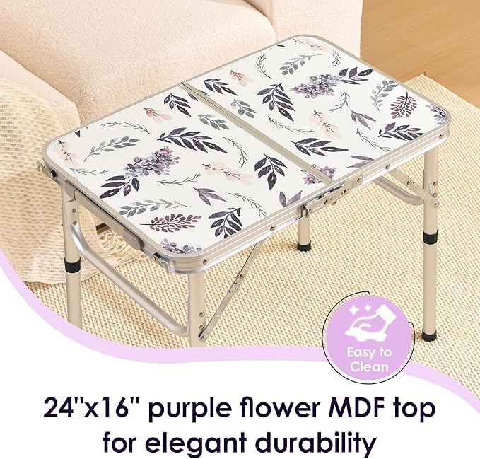 Yriuat Folding TV Trays Foldable Dinner Tray Table Adjustable Height Food Snack Eating Couch Side Table Study Aluminum Portable Sofa Tray End Table for Outdoor Indoor Camp Pinic Bed Couch Living Room