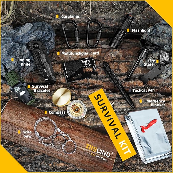 Gifts for Men Dad Husband - Fathers Day, Anniversary Birthday Gifts Idea for Him Boyfriend Man- Survival Kit 14 in 1, Survival Gear and Equipment, Fishing Hunting Camping Accessories, Cool Gadgets