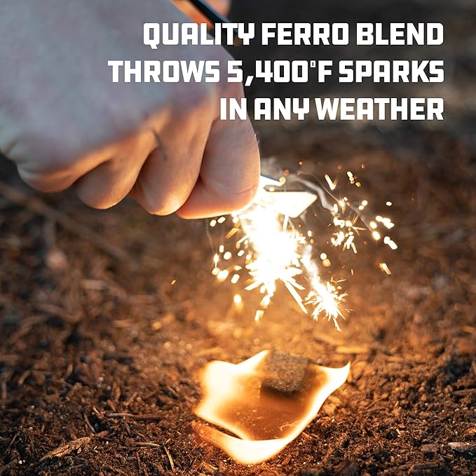 UCO Titan Fire Striker Ferro Rod Fire Starting Survival Tool with Tether and Multitool, 20,000+ Strikes
