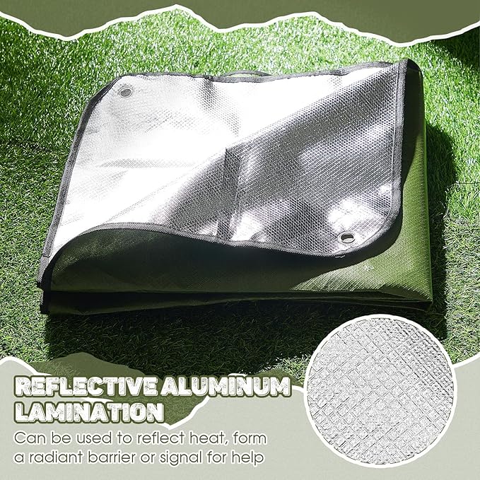 Kingdder 1 Pcs Heavy Duty Emergency Blankets for Survival Camping Blanket Insulated Tarp 60 x 82 Inches Outdoor Waterproof Thermal Reflective Tarp Tent Insulation for Camp Hiking Picnic