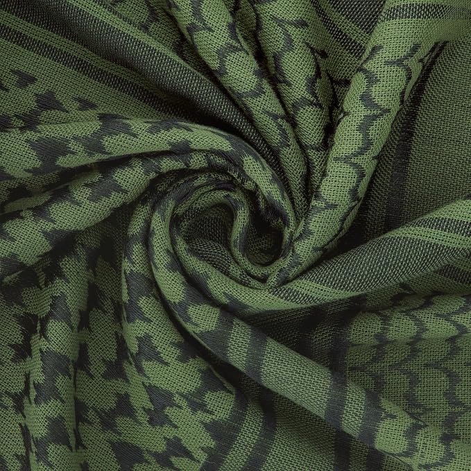 Aonal Military Shemagh Tactical Desert Scarf, 100% Cotton Keffiyeh Neck Head Scarf Wrap for Men Women