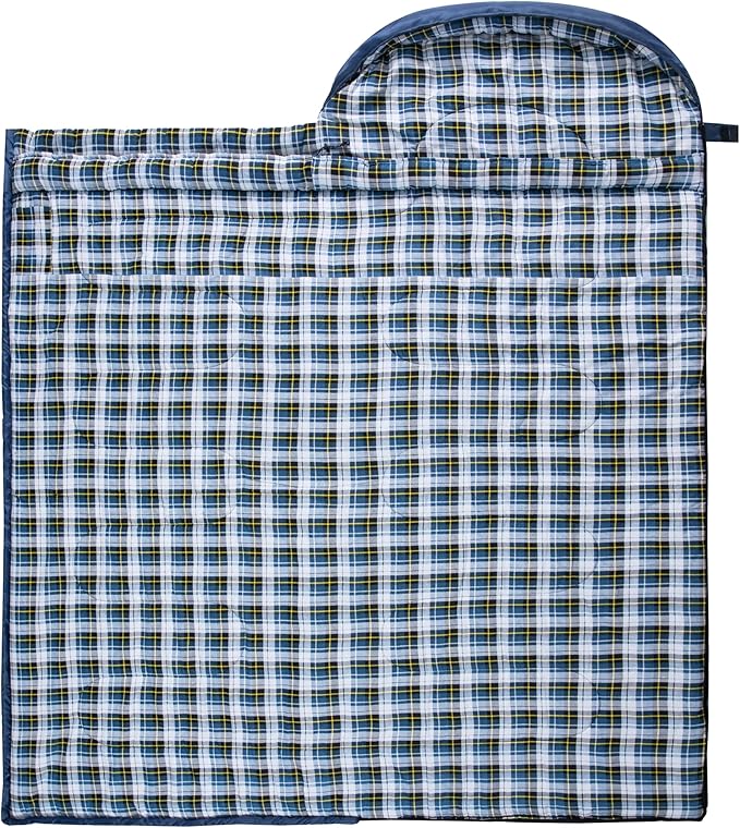 HiZYNICE Cold Weather Sleeping Bag 100% Cotton Flannel XXL for Adults Big and Tall,Free Compression Sack