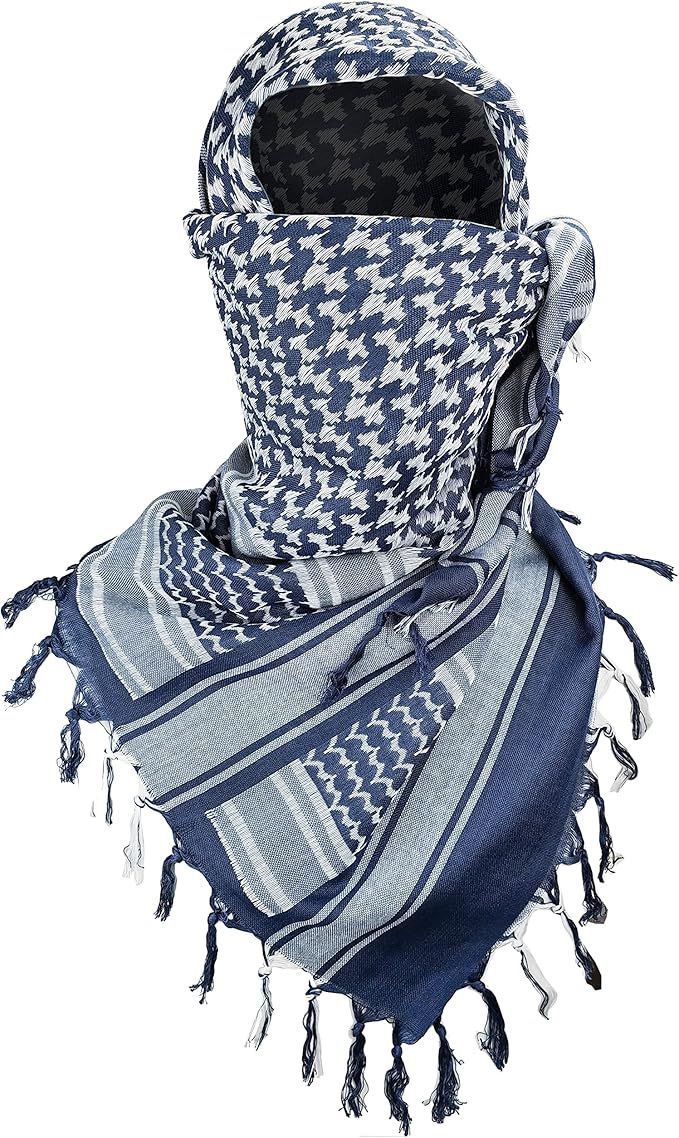 Luxns Military Shemagh Tactical Desert Scarf / 100% Cotton Keffiyeh Scarf Wrap for Men And Women