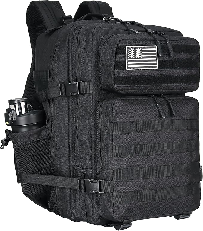 Lovelinks21 45L Tactical Assault Backpack 3 day assault pack with Molle Waterproof backpack Rucksack for Tactical Backpacks (Black)
