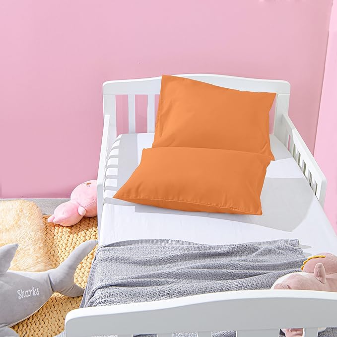 NTBAY Microfiber Toddler Pillowcases with Envelope Closure, 2 Pack 100% Brushed Microfiber Super Soft Travel Kids Nursery Pillow Cases, 14"x20" Fits Pillows Sized 12"x16" 13"x18" 14"x19", Tan