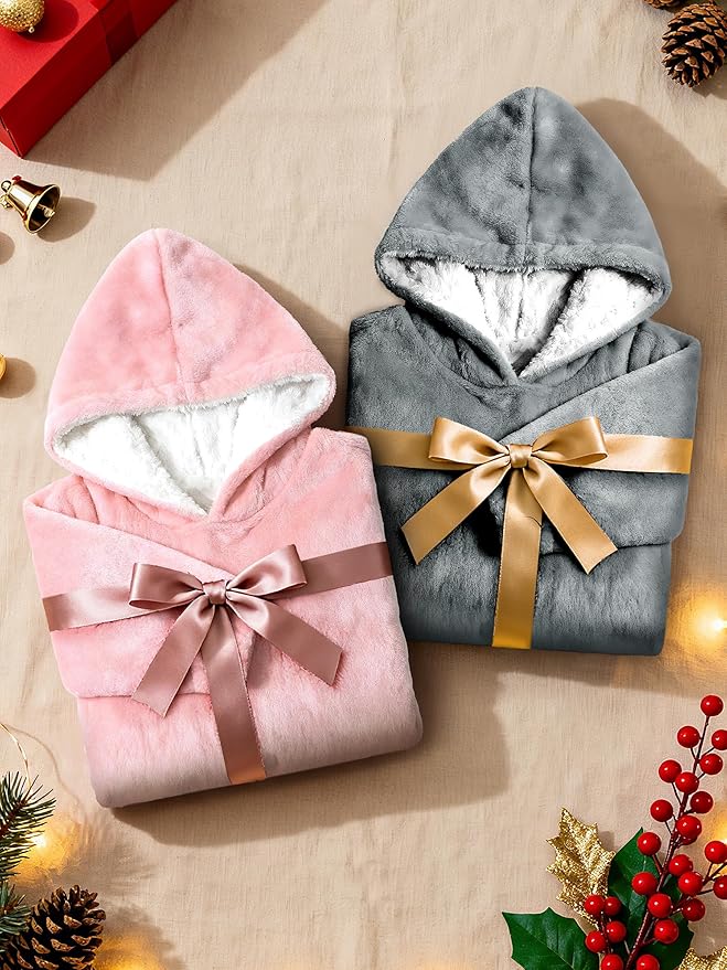 Oversized Hoodie Blanket, Wearable Blanket sweatshirt, Ultra Soft Sherpa Fleece Comfy Snuggle Hoodie