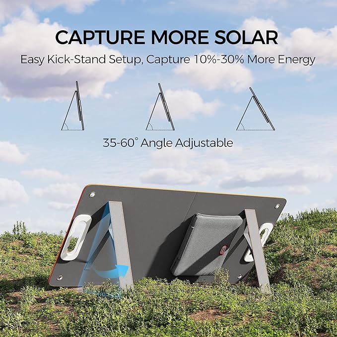FF Flashfish Solar Generator With Solar Panel, 144.3Wh/39000mAh Electri Generator With 60W Solar Panel with, Emergency Power Supply with AC/DC/USB/Type C/LED Lights for Camping, Home, Power Outage