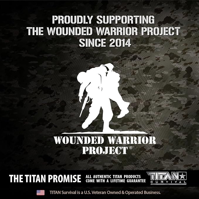 Titan Paracord Survival Bracelet | Made with Patented SurvivorCord (550 Paracord, Fishing line, Snare Wire, and Waxed Jute for Fires). Free eBooks Included.