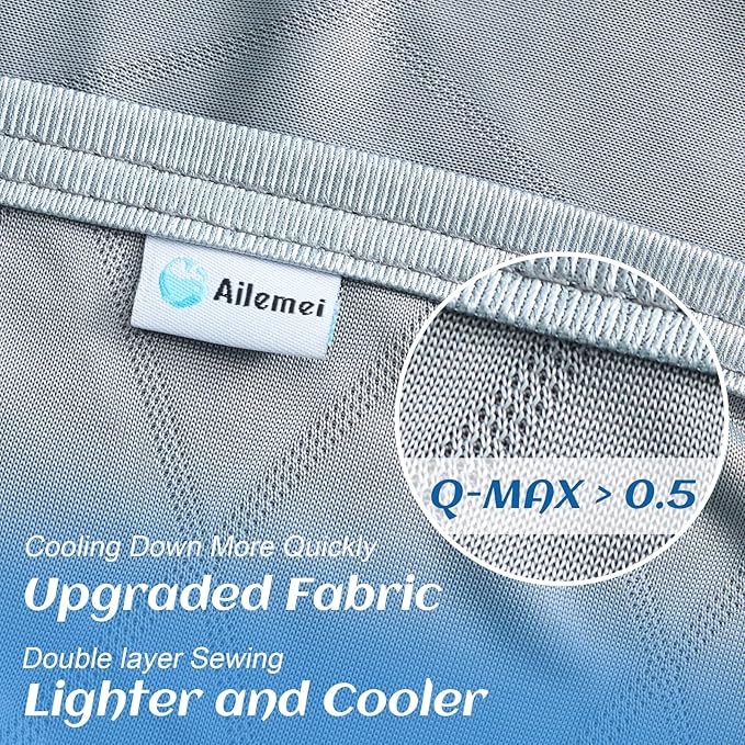 Ailemei Direct 【Upgraded Fabric Cooling Throw Blanket for Hot Sleepers, Lightweight Breathable Summer Bed Blankets, Q-Max >0.5 Jade Fiber,Keep Body Cool Hot Flashes Night Sweats,50"x70"
