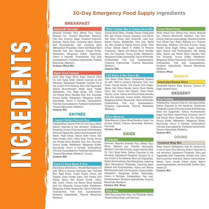 Emergency Essentials 1-Month Emergency Food Supply Bucket, 257 Servings, 56,650 Calories | Long-Term Survival Food Kit for Disaster Preparedness, Camping, and Power Outages