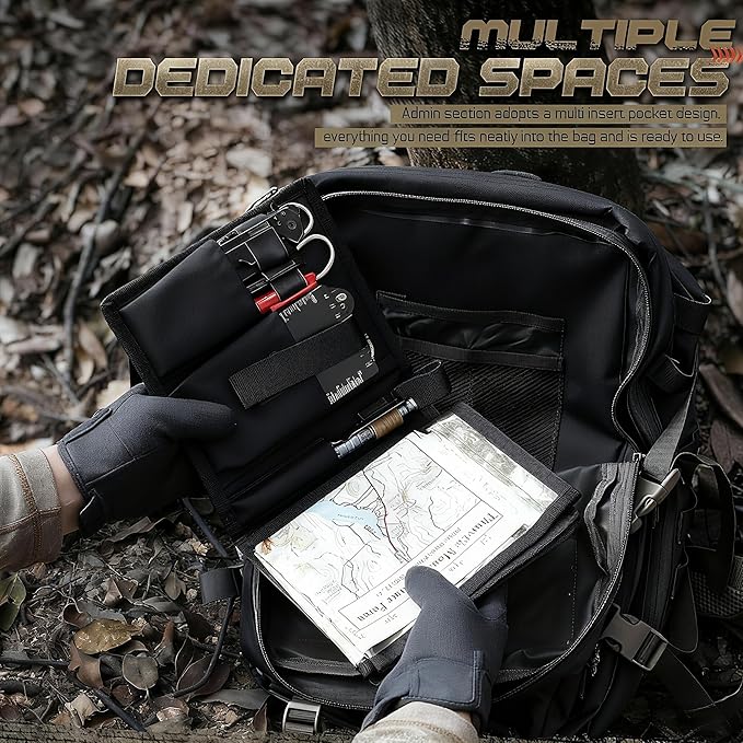 GORELAX Tactical Map Case - Military-Grade Army Gear for Land Navigation Kit, Waterproof TPU with Rapid-Access Window & MOLLE, US Flag Patch Included