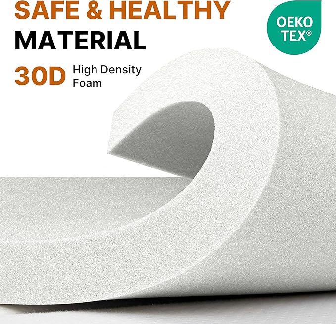 GAIALOOP 4 INCH Extra Thick Memory Foam Camping Mattress, 30D Foam Camp Pad for Car Tent Cot, Roll Up Mattress for Guests Sleepovers RV Truck Camper
